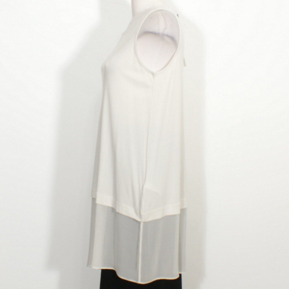 Stretch Silk Jersey Asym Sheer Silk Hem Tunic M - Picture 5 of 5